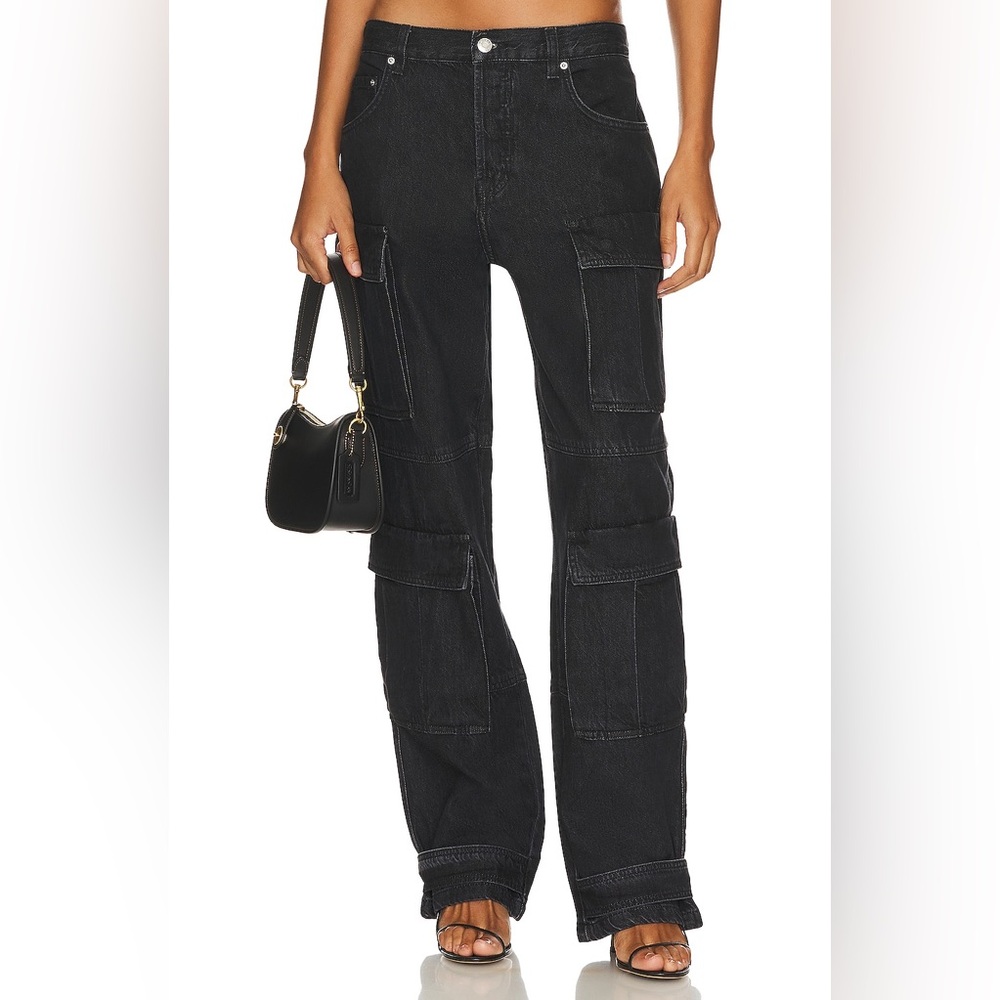GRLFRND Lex Cargo Jeans Women’s 26 Black Denim